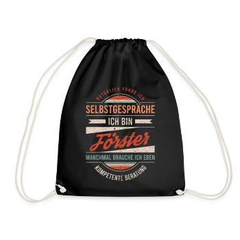 Förster Arbeitskollege Kollege Geschenk Retro - Turnbeutel - Schwarz - Vorne