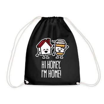 Verheiratet Imker Wortspiel, Hi honey, I'm home - Turnbeutel - Schwarz - Vorne