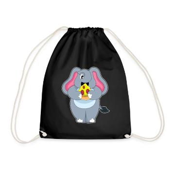 Elephant Pizza - Drawstring Bag - black - Front