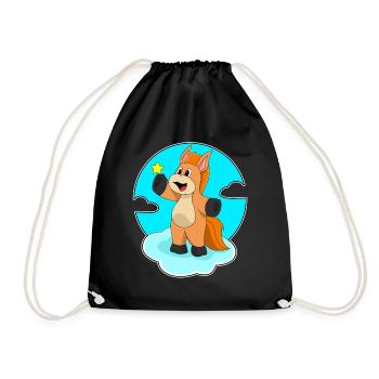 Nuages de cheval - Sac de sport léger - noir - Devant