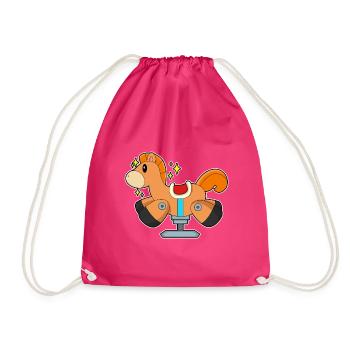 Süßes Schaukelpferd - Turnbeutel - Fuchsia - Vorne