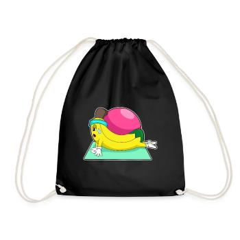 Banane Yoga Fitness Gymnastik - Turnbeutel - Schwarz - Vorne