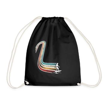 Hydrofoil Surfing Surf Surfer Hydrofoil Surfen - Drawstring Bag - black - Front
