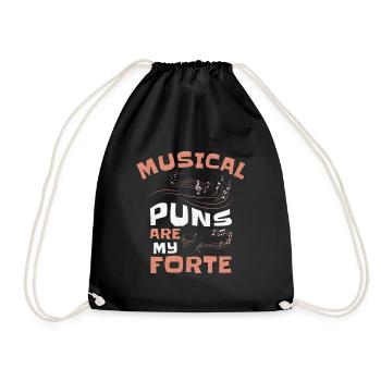 Musique Forte Jeu de mots musical Musiciens - Sac de sport léger - noir - Devant
