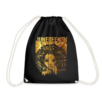 Juneteenth Hemd, Schwarze Frauen Geschenk, Natürliches Haar - Turnbeutel - Schwarz - Vorne