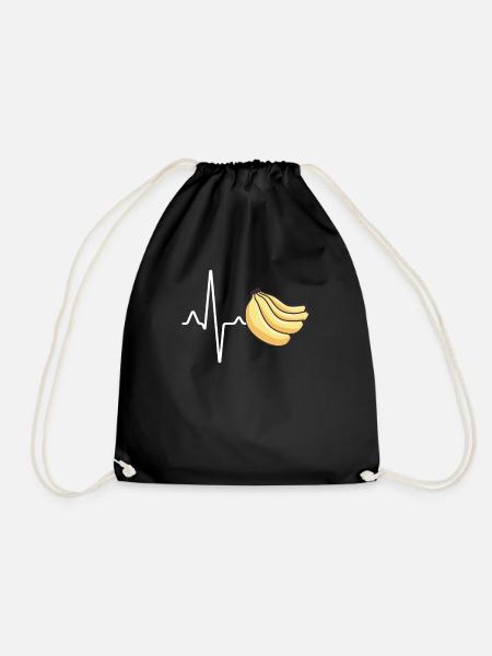 Banane Herzschlag - Turnbeutel - Schwarz