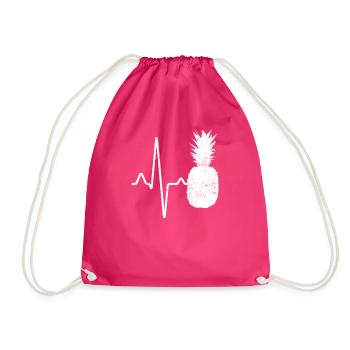 Pineapple heartbeat - Drawstring Bag - fuchsia - Front