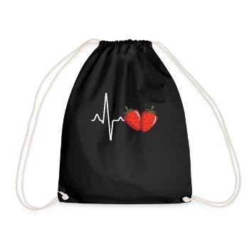 Battement de cœur à la fraise - Sac de sport léger - noir - Devant