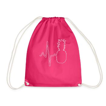 Pineapple heartbeat - Drawstring Bag - fuchsia - Front