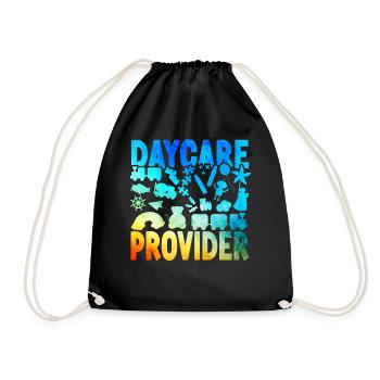 Childcare Daycare Provider Teacher - Drawstring Bag - black - Front