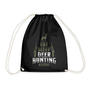 Buck Deer Hunting Hunter Vintage - Turnbeutel - Schwarz - Vorne