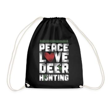 Buck Deer Hunting Hunter Vintage - Turnbeutel - Schwarz - Vorne