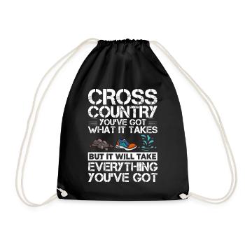 Cross Country Running Crosslauf Geländelauf Laufen - Turnbeutel - Schwarz - Vorne