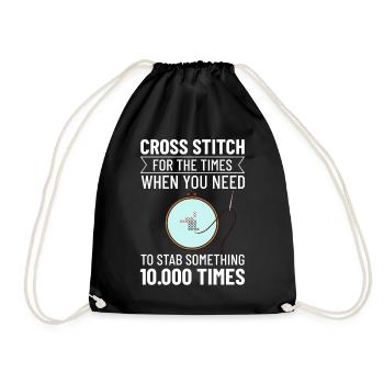 Cross Stitch Pattern Cross Stitch Needles Embroidery Weaving - Drawstring Bag - black - Front