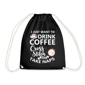 Cross Stitch Pattern Cross Stitch Needles Embroidery Weaving - Drawstring Bag - black - Front