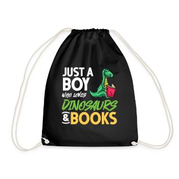 Dinosaur Book Read Dino Read Funny Readers - Drawstring Bag - black - Front