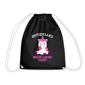 Offizielles Miese Laune Shirt - Turnbeutel - Schwarz - Vorne
