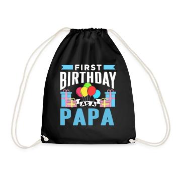Erster Geburtstag Als Papa Party Vater Papi - Turnbeutel - Schwarz - Vorne