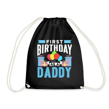 Erster Geburtstag Als Papi Papa Vater Party - Turnbeutel - Schwarz - Vorne