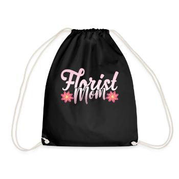 Floristin Mama Florist Blumenladen Blume Pflanze - Turnbeutel - Schwarz - Vorne