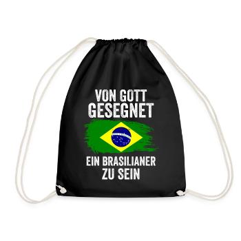 Brasilien Brasilianer Brasilianisches - Turnbeutel - Schwarz - Vorne