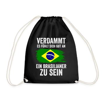 Brasilien Brasilianer Brasilianisches - Turnbeutel - Schwarz - Vorne