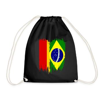 Germany Flag Brazil - Drawstring Bag - black - Front