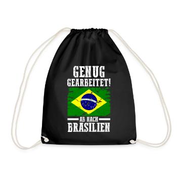Urlaub Brasilianer Brasilien - Turnbeutel - Schwarz - Vorne