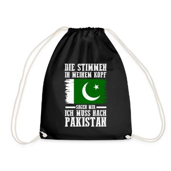Pakistan Pakistaner Pakistanisches - Turnbeutel - Schwarz - Vorne