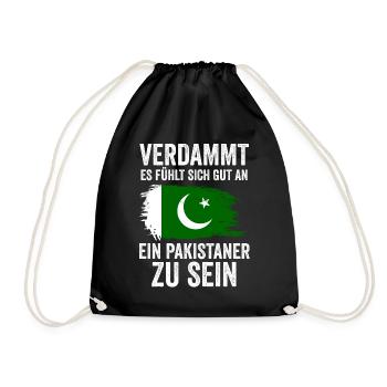Pakistan Pakistaner Pakistanisches - Turnbeutel - Schwarz - Vorne