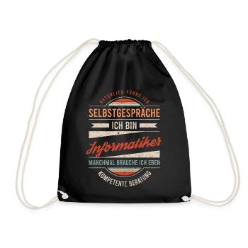 Informatiker Arbeitskollege Kollege Geschenk Retro - Turnbeutel - Schwarz - Vorne