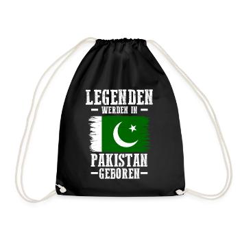 Pakistan Pakistaner Pakistanisches - Turnbeutel - Schwarz - Vorne