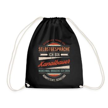 Kanalbauer Arbeitskollege Kollege Geschenk Retro - Turnbeutel - Schwarz - Vorne