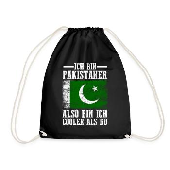 Pakistan Pakistaner Pakistanisches - Turnbeutel - Schwarz - Vorne