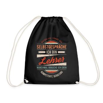 Lehrer Arbeitskollege Kollege Geschenk Retro - Turnbeutel - Schwarz - Vorne