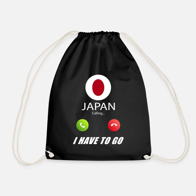 Japan calls lusiger flags saying - Drawstring Bag - black