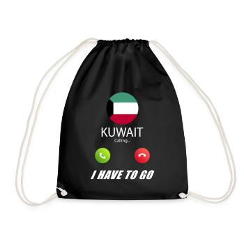 Kuwait ruft an Lusiger Flaggen Spruch - Turnbeutel - Schwarz - Vorne