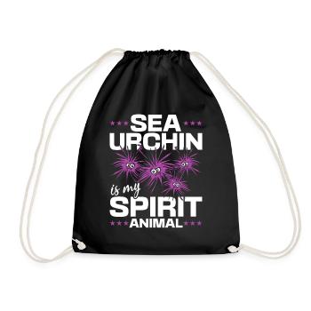 Sea urchin is my spirit animal - sea urchin - Drawstring Bag - black - Front