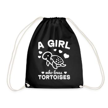Tortue terrestre Une fille qui aime les tortues - Sac de sport léger - noir - Devant