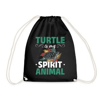 La tortue est mon animal d’ — Tortue douce - Sac de sport léger - noir - Devant