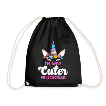 Preschool Kids Back to School Way Cuter for Girls - Drawstring Bag - black - Front