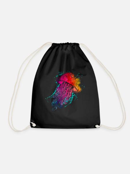 Bunte Qualle - Turnbeutel - Schwarz