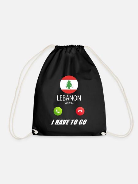 Libanon ruft an Lusiger Flaggen Spruch - Turnbeutel - Schwarz