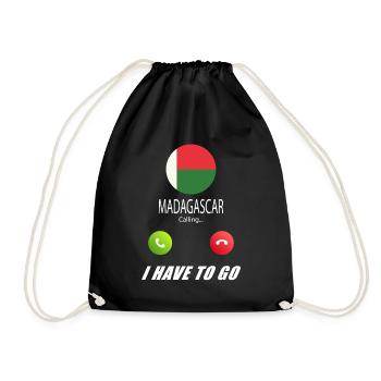 Madagascar calls lusiger flags saying - Drawstring Bag - black - Front