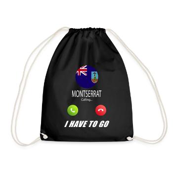 Montserrat calls to Lusiger flags saying - Drawstring Bag - black - Front