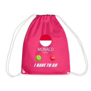 Monaco ruft an Lusiger Flaggen Spruch - Turnbeutel - Fuchsia - Vorne