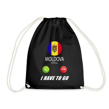 Moldova calls lusiger flags slogan - Drawstring Bag - black - Front