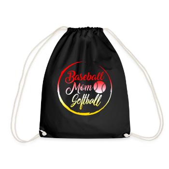 Chemise de baseball, Tee de softball Baseball Mom, - Sac de sport léger - noir - Devant