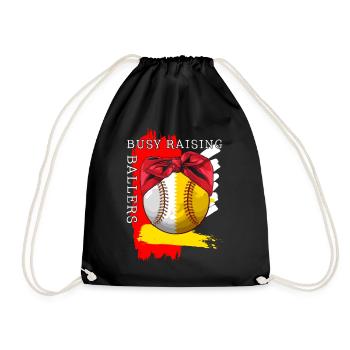 Baseball-Shirt, beschäftigt Baller Baseball - Turnbeutel - Schwarz - Vorne