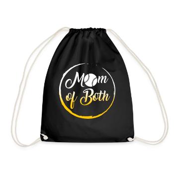 Baseball-Shirt, Mutter von beiden Baseball Softball, - Turnbeutel - Schwarz - Vorne